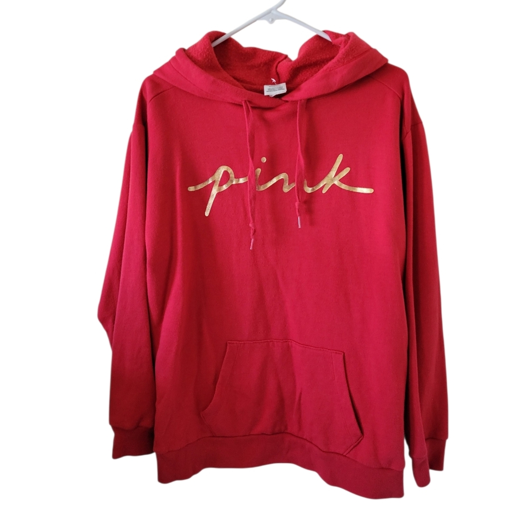 Pink Victorias Secret Red Campus Pullover Hoodie